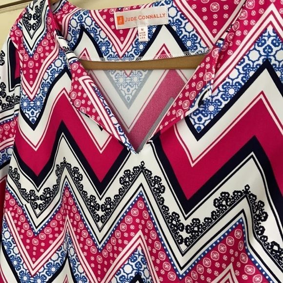Jude Connally Chevron Print Dress size M - Picture 3 of 7